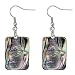 MagicYiMu Natural Double-faced Abalone Shell Rectangle Drop Dangle Hook Earrings Jewelry for Women