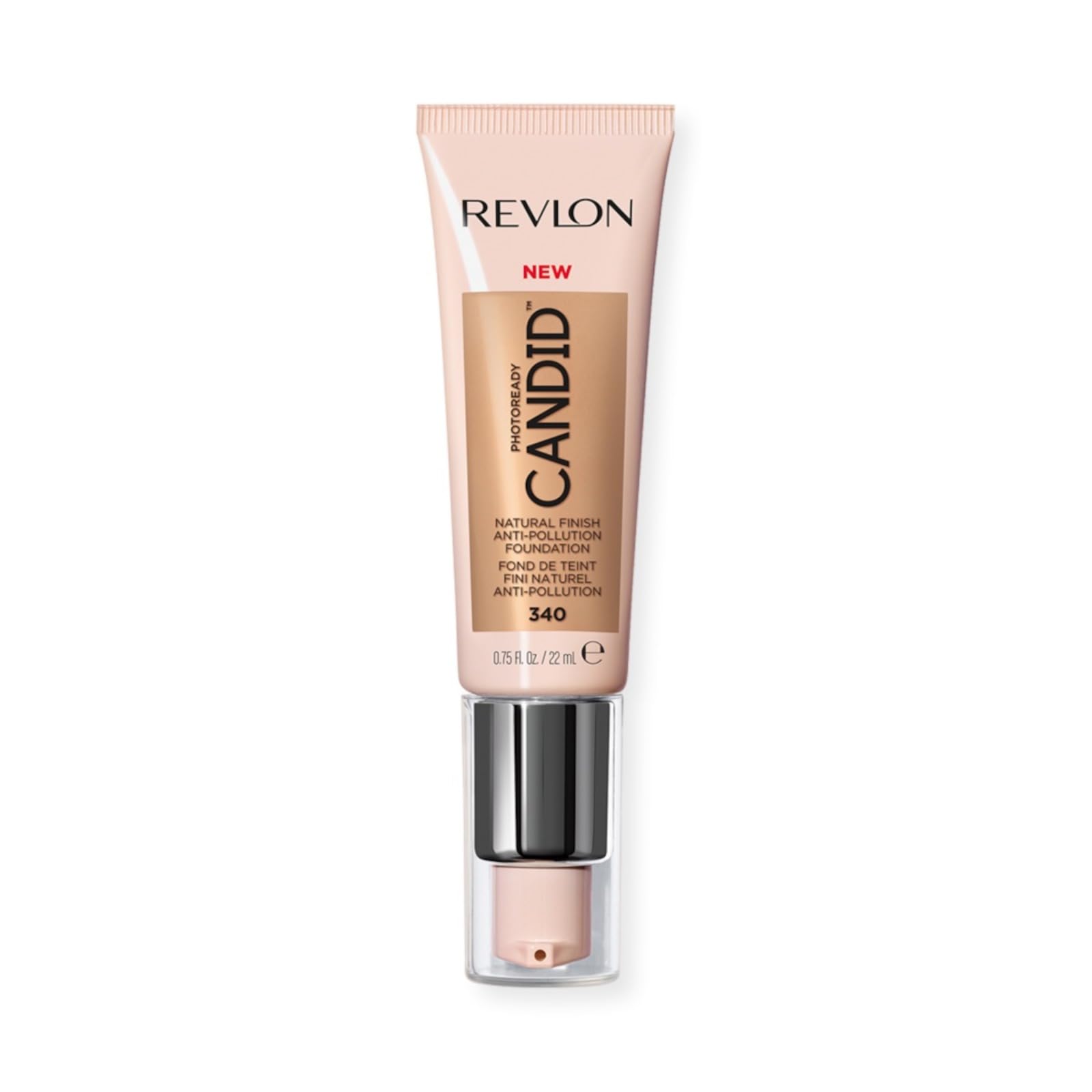 Revlon PhotoReady Candid Natural Finish Foundation, with Anti-Pollution, Antioxidant, Anti-Blue Light Ingredients, True Beige (340), 22ml