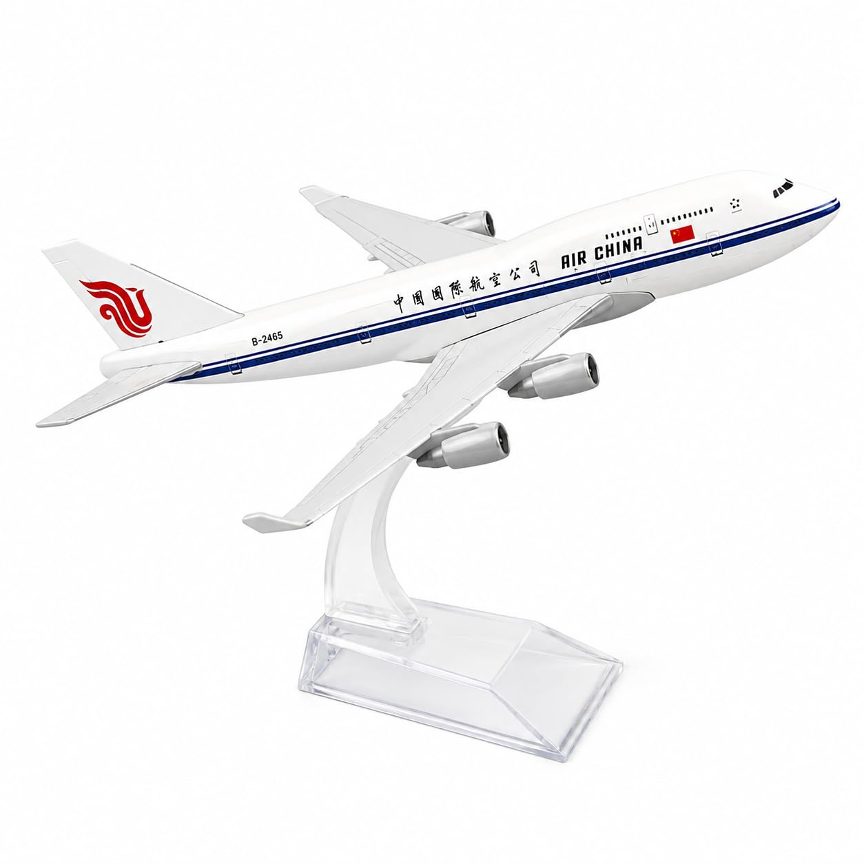 1:400 Air China Boeing 747 Die-Cast Aircraft Model with Display Stand | 16 cm Alloy Metal Airplane Replica | Collectible Aeroplane Model for Home, Office Desk Decor & Aviation Enthusiasts-image-27