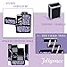 Joligrace Makeup Train Case Cosmetic Organizer Box Lockable with 3 Trays and a Brush Holder Pattern Collection (Purple)