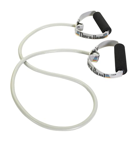THERABAND Tubos de resistencia, tubo elástico de látex profesional con asas suaves para terapia física, pilates inferiores, entrenamientos en casa y