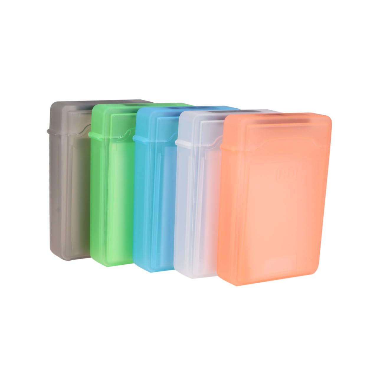 DOITOOL 5pcs Hard Disk Protection Case Shockproof Storage Box for Portable Hard Drives Lock Design Mixed Colors for Management