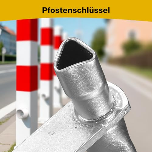TUMALI M12 Dreikantschlüssel ，Pfostenschlüssel，Doppelte Größe M12/M10 Feuerwehrschlüssel，für Absperrpfosten,Pollerschlüssel-verzinktes Metall