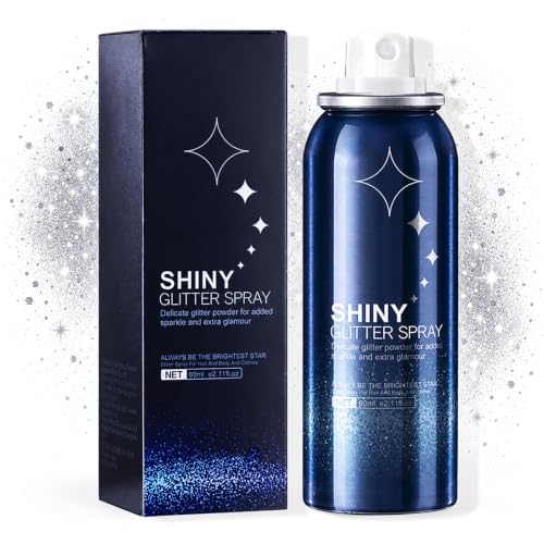 HANYWIL Body Glitter, Glitter Spray for Hair and Body, Spray, Hairspray Clothes, Long-Lasting Shimmer Suitable Stage, Festival Rave Makeup Prom 2.11 Fl Oz