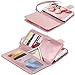 BENTOBEN Galaxy Note 5 Case, Note 5 Case, Glitter Sparkle Bling Flip PU Leather Credit Card Holder Cash Pocket Wristlet Protective Wallet Case for Samsung Galaxy Note 5/SM-N920, Rose Gold
