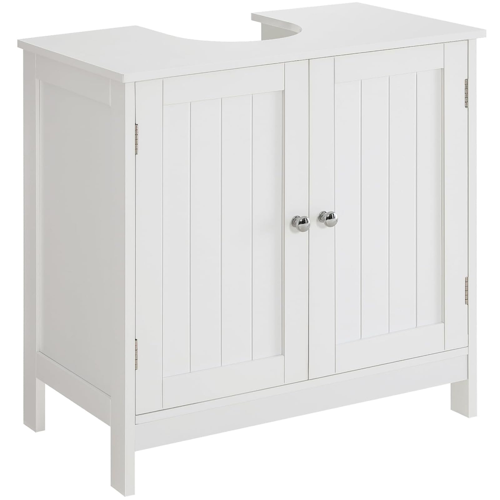 Iwell Pedestal Sink Storage Cabinet with 2 Doors and Shelf, Under Sink Cabinet, Bathroom Sink Cabinet with U-Shape, White