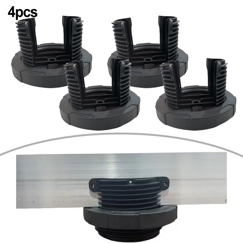 Soporte de vigueta ajustable para terrazas y suelos, pedestal de plástico con canales de drenaje, 15-50 mm de altura, negro, paquete de 4