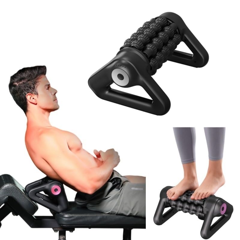 Masajeador Eléctrico de Mano con Rodillo - Rodillo Masajeador Anticelulítico, 5 Niveles de Intensidad, Masaje Profundo Piernas y Cuerpo (Gris)