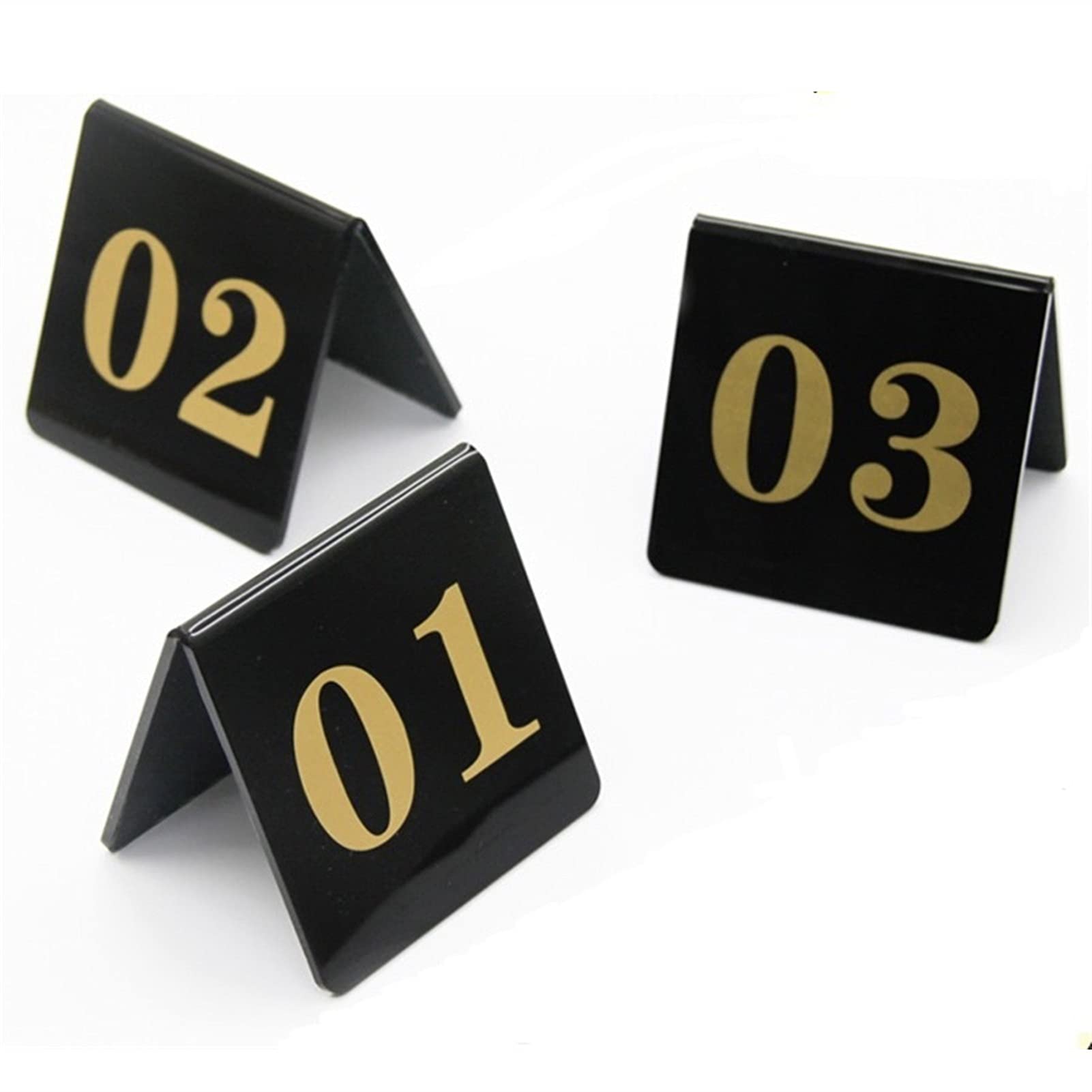 Placas de mesa de acrílico para restaurantes, Números de mesa acrílicos, color negro, 80x80 mm, restaurante digital(41-50)