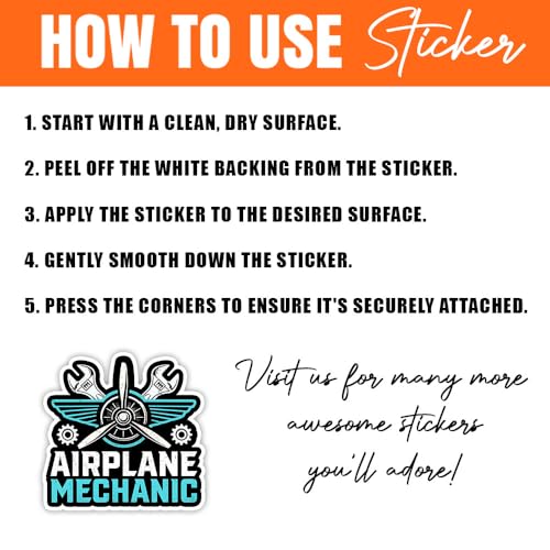Image of MAIANEY [10Pcs, 3 inchx3 inch] Aircraft Mechanic Stickers, Aircraft Technician, Maintenance, Airline Airplane Pilot Decal, Waterproof Vinyl Decal, Gifts for Hard Hat, Car, Laptop, Helmet, Notebook, Cooler