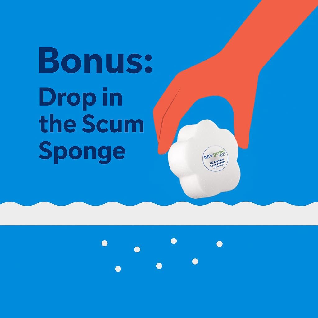 Poolife Super Start-Up Pool Bundle – 4×1 lb TurboShock, 32 oz Defend+, 32 oz Stain Prevention, 64 oz Clarifier, 4.5 lb NST Tabs – with My Garden Pool Skimmer Socks, Scum Sponge & 7-in-1 Test Strips