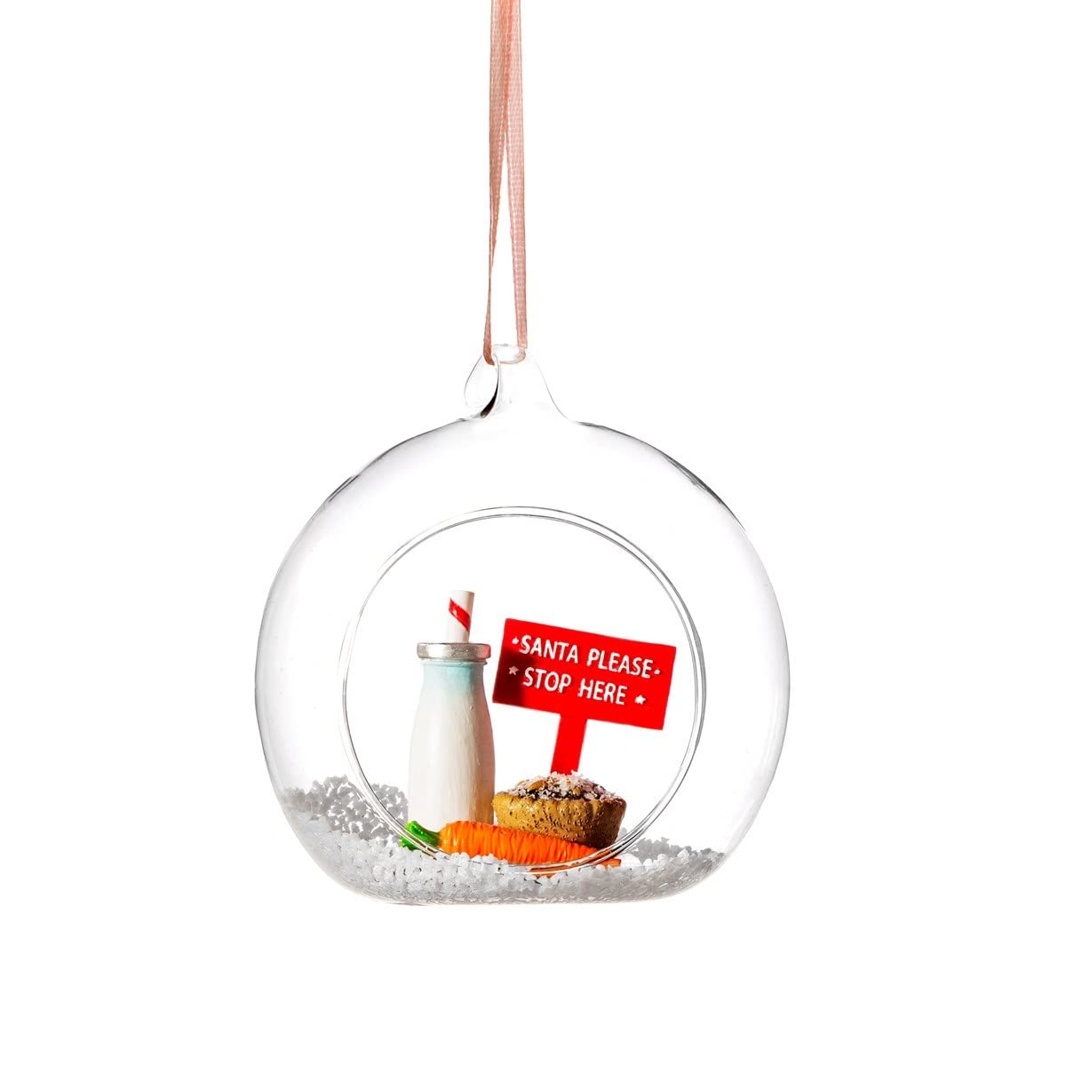 Sass & Belle Multicolor Santa Please Stop Here Figurine Bauble