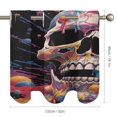 Cortinas opacas de calavera para ventanas de cocina y decoración moderna 3