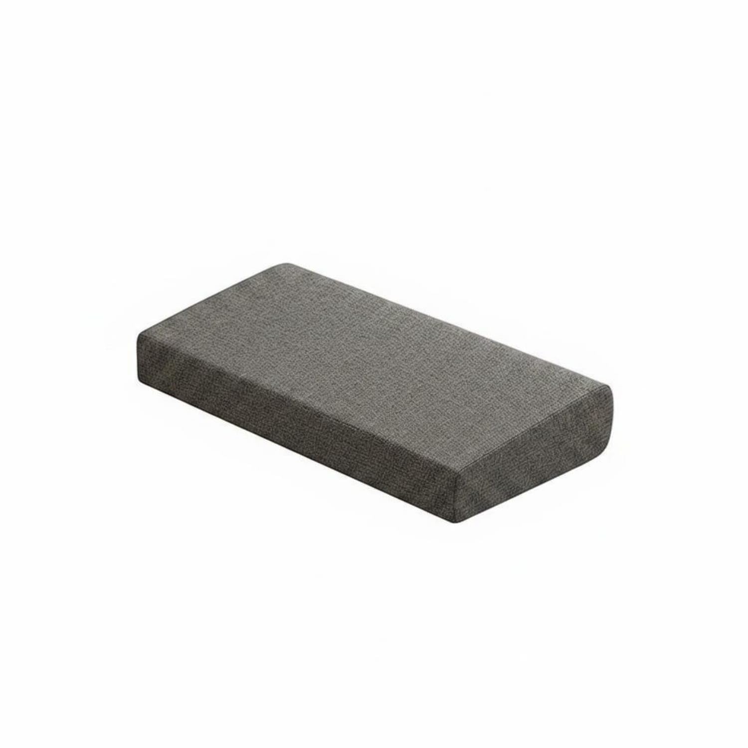 Textured Sloped Meditation Cushion Textile-Covered Meditation Cushion Rectangular Floor Pillow Rounded Edges, Gray-image-32