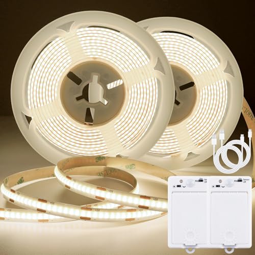 Tira LED con sensor de movimiento 6.56 ft 2 unidades blanco neutro miniatura 1