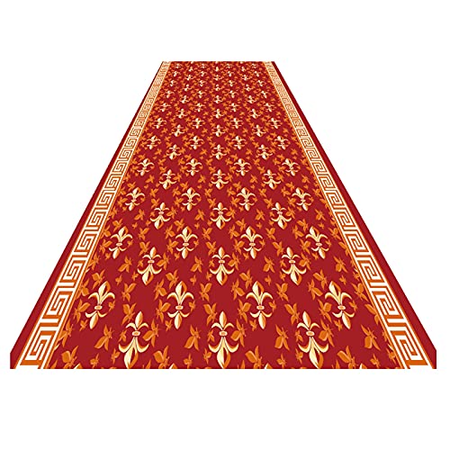 Alfombras de pasillo Alfombra De Pasillo Largo De Alfombra Roja De Estilo Europeo, Almohadillas Antideslizantes Para Los Pies, Espesan La Alfombra De La Escalera De La Sala De Estar Y El Dormitorio De