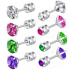 4 Pairs Silver 6mm (A)