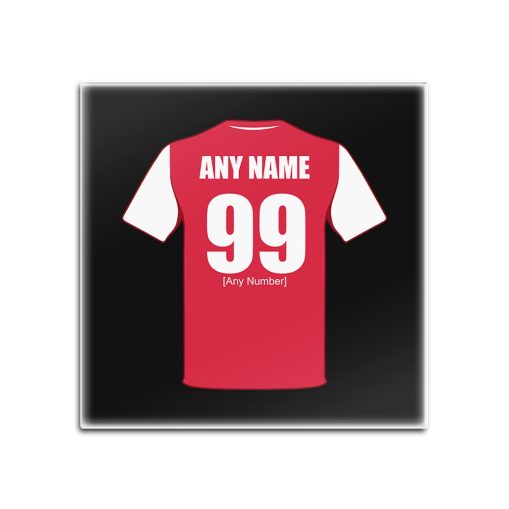 UNIGIFT Personalised Gift - Arsenal Glass Square Coasters (Football Club Design Theme, Colour Options) - Any Name/Message on Your Unique Mat Pad - The Gunners