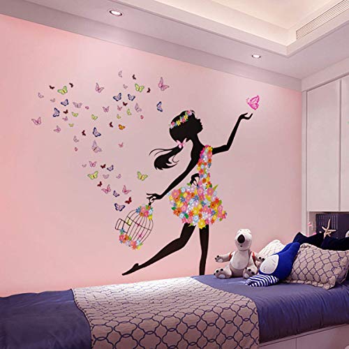 Vinilos Decorativos Niña para Habitación Infantil miniatura 2