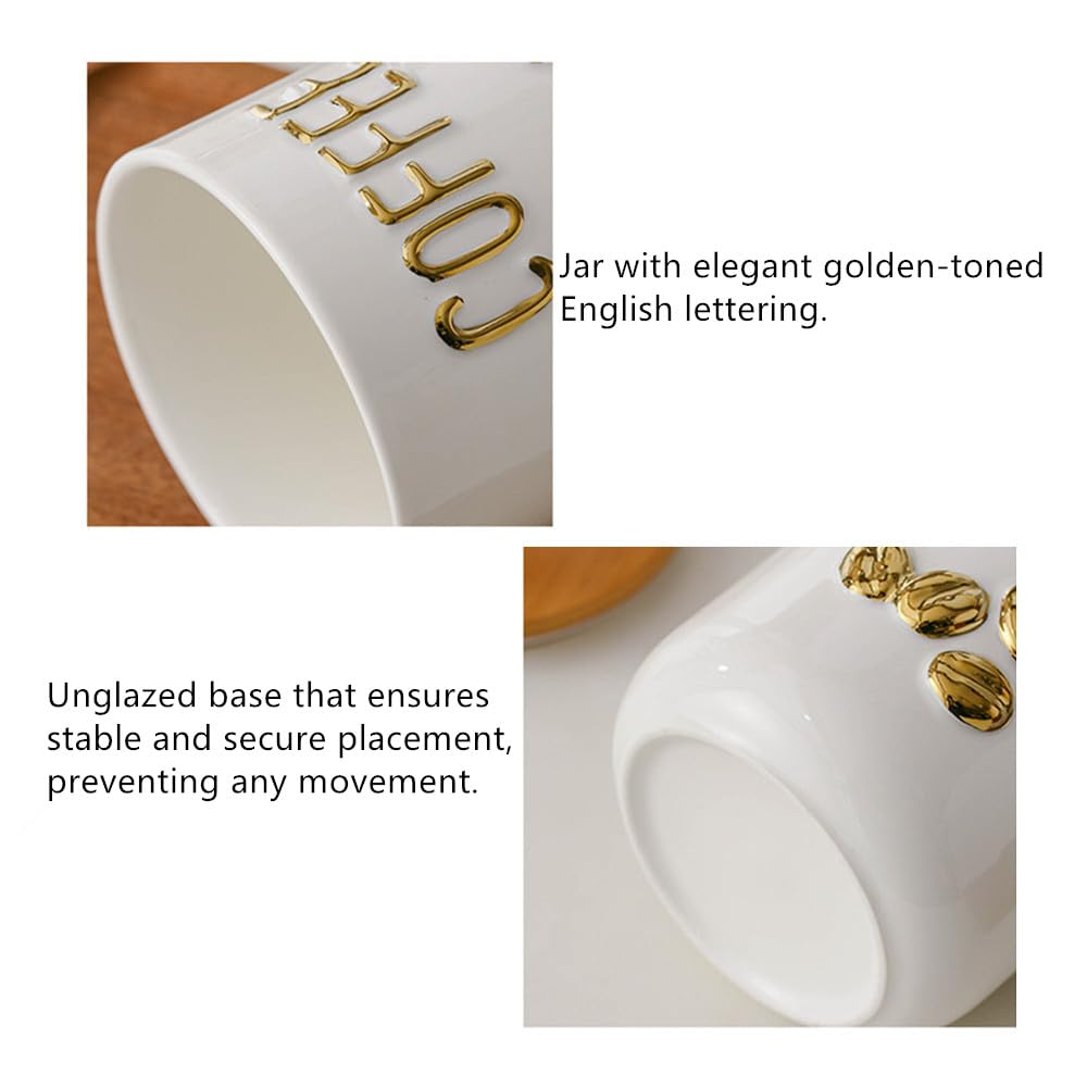Keramik-Aufbewahrungsset mit luftdichten Deckeln – Für Tee, Kaffee & Zucker – 800ml / 24,05 oz Behälter in edlem Design