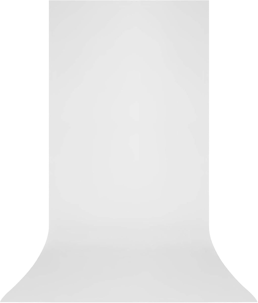 X-Drop Wrinkle-Resistant 5' x 12' (1.52 x 3.66m) Sweep Backdrop for Headshots, Full-Body Photoshoots & Product Photos - Portable and Travel Friendly (High Key White)