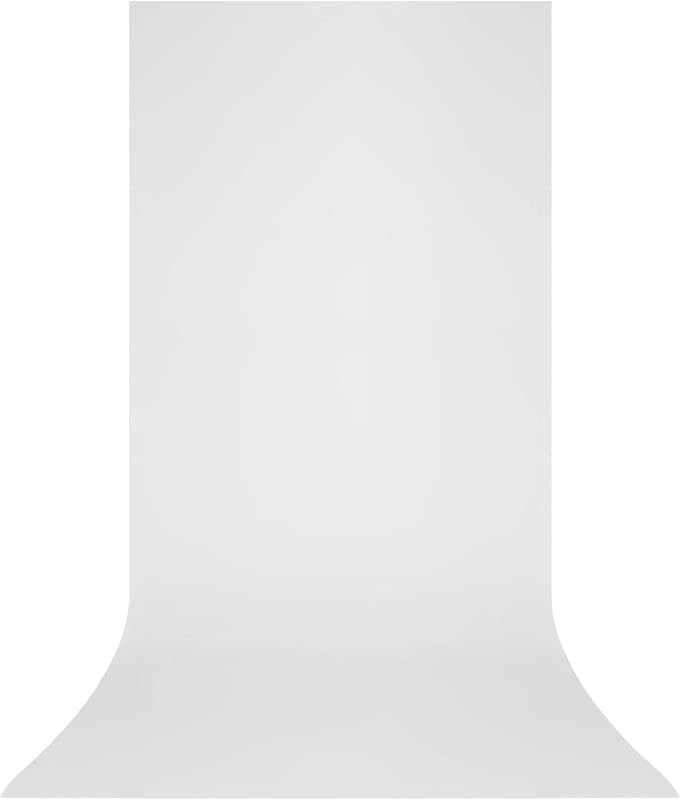 X-Drop Wrinkle-Resistant 5' x 12' (1.52 x 3.66m) Sweep Backdrop for Headshots, Full-Body Photoshoots & Product Photos - Portable and Travel Friendly (High Key White)