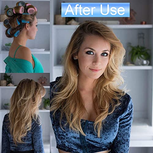 Foto von 40 Stücke Lockenwickler Set, Lockenwickler Große Kleine Locken in 4 Größen, Hair Rollers Ohne Hitze mit 15 Entenschnabelclips für lange mittlere kleine Haar DIY Styling Mehrfarbig