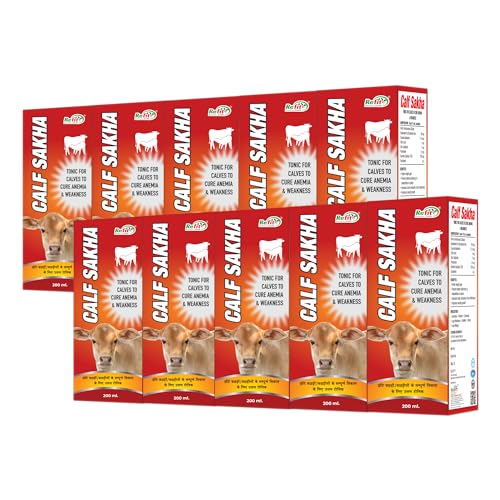 REFIT ANIMAL CARE Calf Growth Tonic Liquid Feed Supplement Syrup, Set of 10, 200ml X 10 = 2000 ml, Calf Sakha