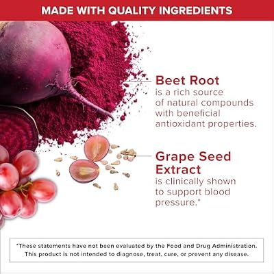 Qunol Beets Chews for Blood Pressure Support, 3 in 1 Beets + CoQ10 + Grape Seed Extract, Supports Healthy Blood Circulation & Heart Healthy Energy, 60 Chews