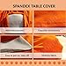 HAORUI Fitted Spandex Tablecloth, Tight Rectangle Wrinkle Resistant Table Clothes, Washable Stretch Rectangular Patio Table Cover for Banquets, Weddings, Parties, Kitchen (6 ft, Orange)
