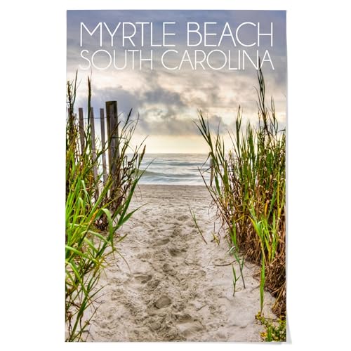 Lantern Press 36x54 Inch Giclee Art Print Wall Decor, Myrtle Beach, South Carolina, Pathway to the Beach