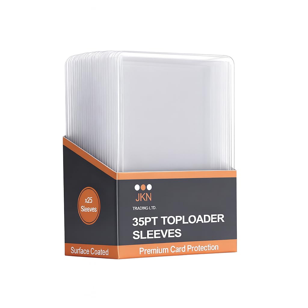 JKN Trading Card Top Loaders 4 x 3 Inch Clear Semi Rigid top loaders Card Sleeves Compatible with Trading Cards and Collectible Toploaders (25 Pack) Card top loaders Semi Rigid Card Holders