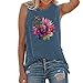 VEMOW Chaleco Camisola sin Mangas para Mujer Cuello Redondo, Moda Camiseta de Tirantes Informal de Verano Camisetas Impresión de Cartas Suelto Casual Camisa Tank Tops(J Azul,L)