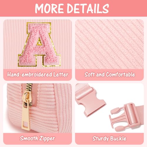 Image of Gitus Gifts for 10-16 Year Old Girls: Christmas Gifts for Teen Girls & Women - Fanny Pack with Initial Letter Patch Belt Bag Crossbody Bag - Trendy Stuff (Light Pink-A)