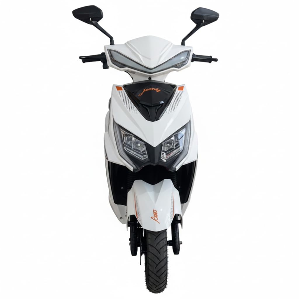 AMO Electric Scooter Jaunty L Double Light Lead Acid Low Speed -25kmph Range - 65 Km Non RTO in White with Portable Charger Ex-Showroom-image-34