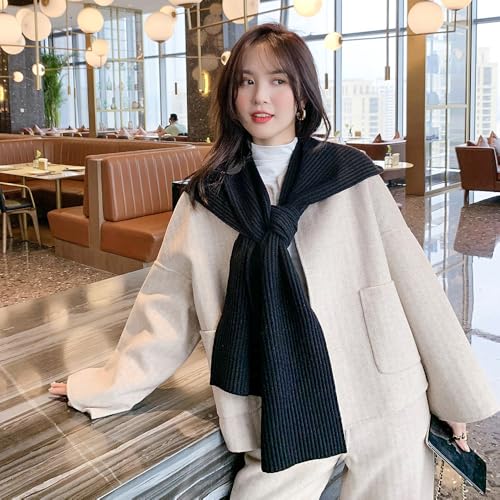 Topwon Women Winter Hooded Hat with Scarf Attached Crochet Knit Shawl Pullover Neckwarmer4