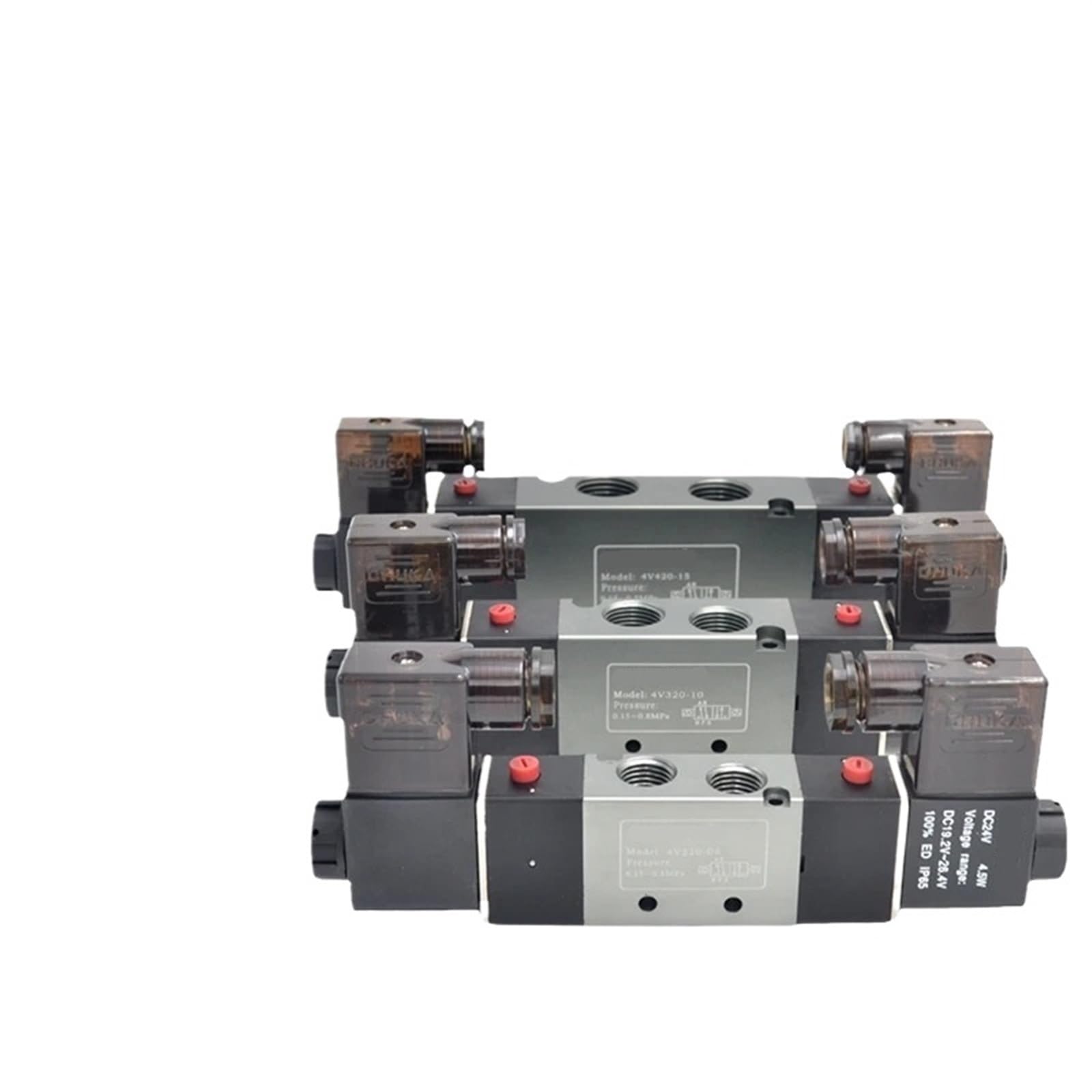 4V120 4V220 4V320 4V420 Solenoid Valve Control 5/2 Way Valve Port Single Coil 4V220-08 4V220-06(4v120-06 Ac110v,No Fittings)