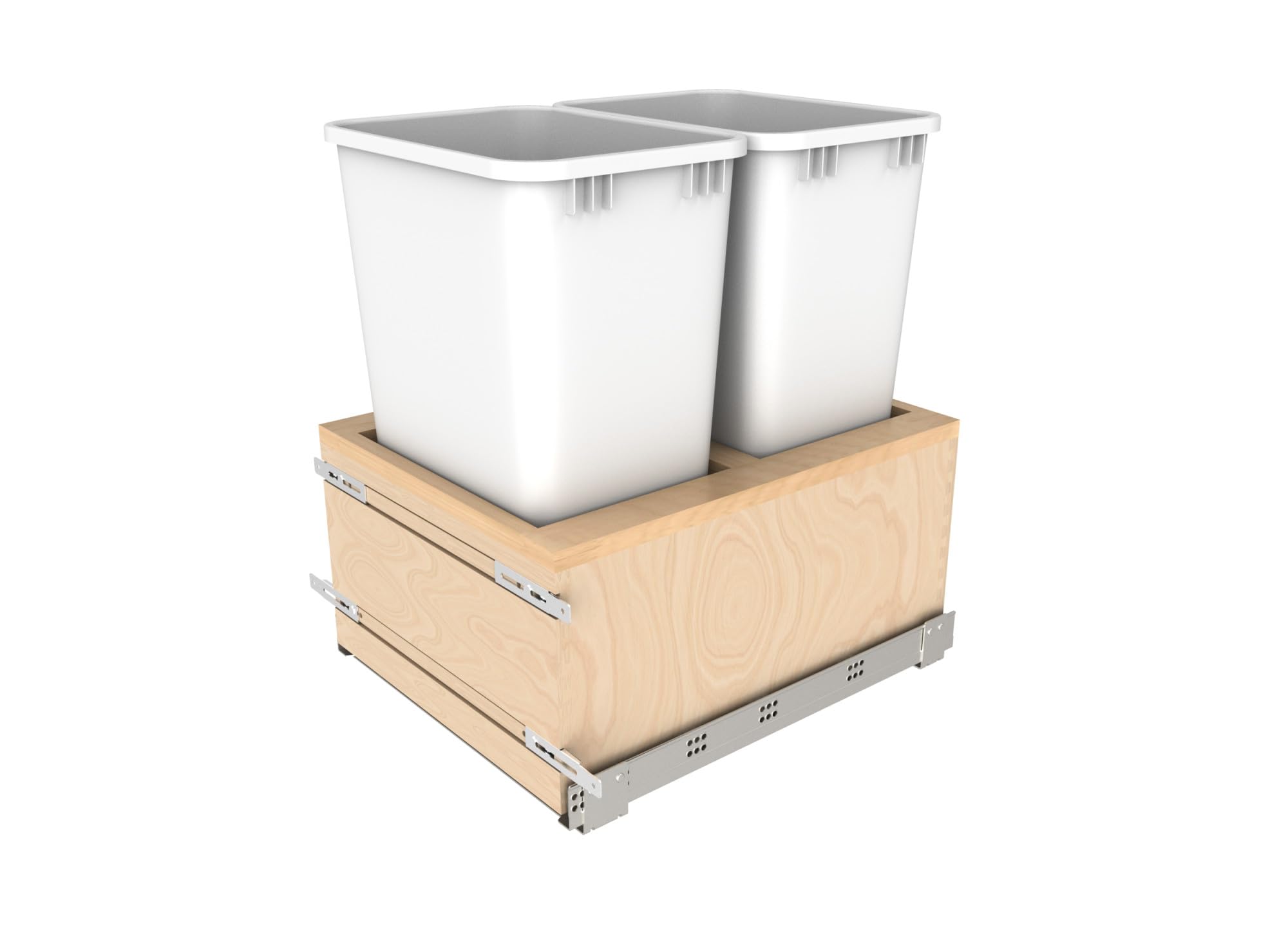 Rev-A-Shelf Wood Bottom Mount Pullout Waste Container w/Soft-Close