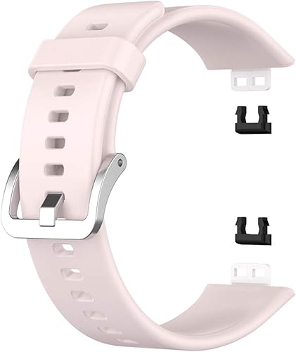 Correa de goma para reloj Huawei, accesorios de pulsera inteligente, repuesto de calidad, correa deportiva, protector de pantalla (color  rosa)
