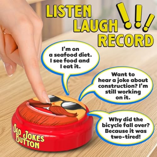 Dad Gifts for Fathers Day - 100+ Dad Jokes in a Button with Record Function - Funny Gifts for Papa, Grandpa, Husband from Daughter, Wife, Sister - Mens Birthday Gift Ideas - Best Gag Present 2026 - image 2