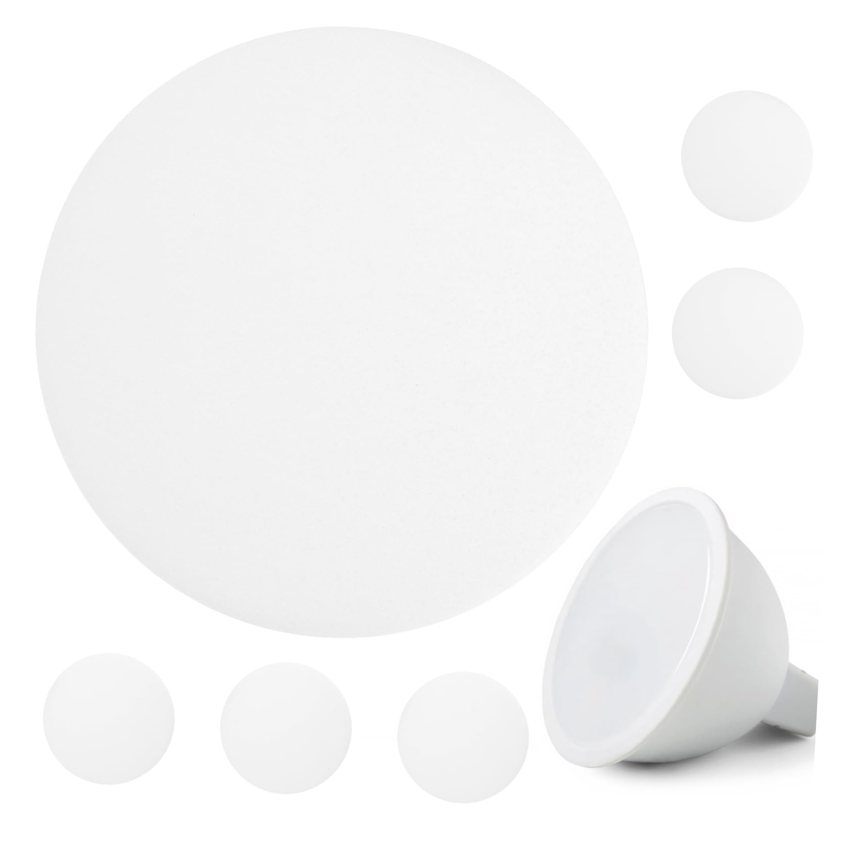 Fundas difusoras de luz LED Garneck de 5 pulgadas para lámparas de techo pack de 6 unidades blancas