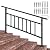Outdoor Stair Railing Fit for 1-5 Steps with Fence Transitional Handrails for Outdoor Steps Wrought Iron Handrail Adjustable Step Handrail with Installation Kit, Matte Black