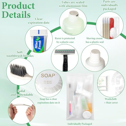 LLHQAMT Hygiene Kit Bulk, Individually Packed, The Convenience Kit Bulk Is Fully Equipped And Clean And Hygienic, Convenience Kits Suitable For Hotel, Home, Camping, Travel (50 Sets)