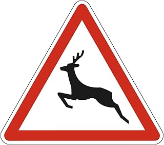 Signalétique.biz France Panneau Danger Passage d'animaux sauvages A15b 50 cm (500 mm) Signalisation Triangulaire Ecolign Panneau Sécurité Routière