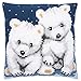 Vervaco Kit de Coussin au Point de Croix, Ours Polaires, 40 x 40 cm or 16 x 16 in, Blanc