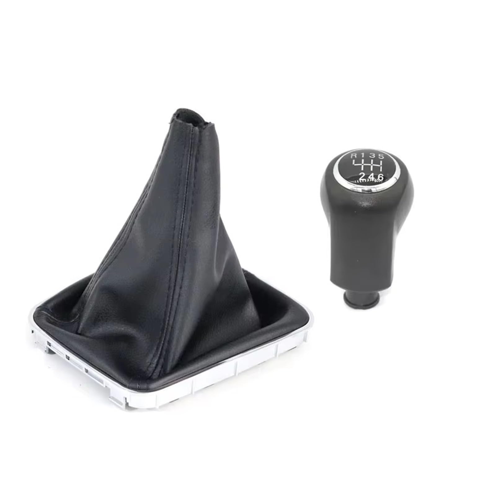 XKOEHXJ Car Gear Shift Knob for Opel for Vauxhall for Zafira B 2005-2014 Car Gear Shift Knob 5/6 Speed Leather Boot Cover Gearbox Boot Cover(6 Speed Set)