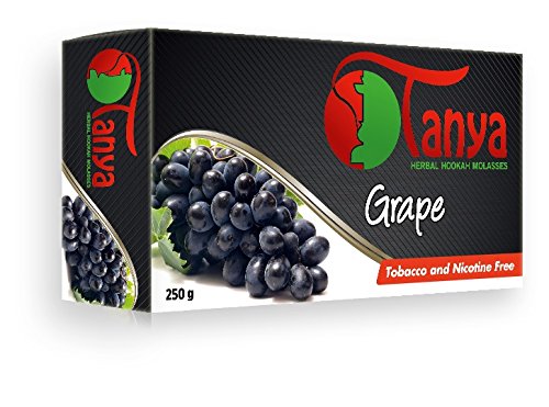 TANYA HERBAL Grape 100 Nicotine Tobacco Free Shisha Hookah Flavors Fruit Mix Organic Shisha Flavors 250g Reusable Premium