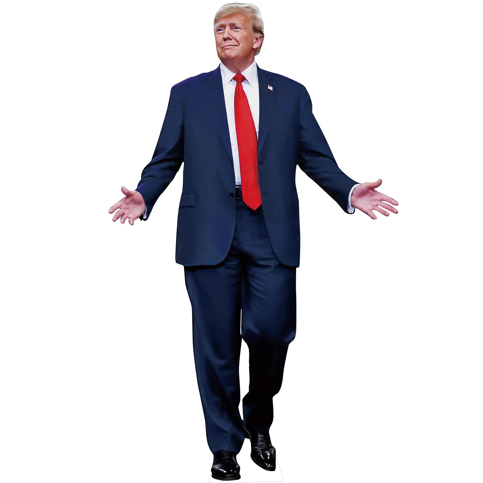 Donald Trump Cardboard Cutout. 6 Feet Life Size Standee Poster Photo Cutout, Reaching Out Both Hands, Confidence