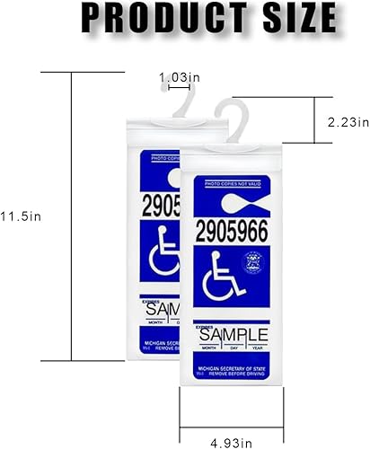 Miniatura 8 de 4 soportes portátiles para discapacitados, ultra transparente, funda protectora para permiso de estacionamiento para discapacitados con gancho
