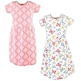 Touched by Nature baby girls Organic Cotton Short-sleeve and Long-sleeve Dresses Casual Dress, Youth Butterflies Short Sleeve, 6 Years US